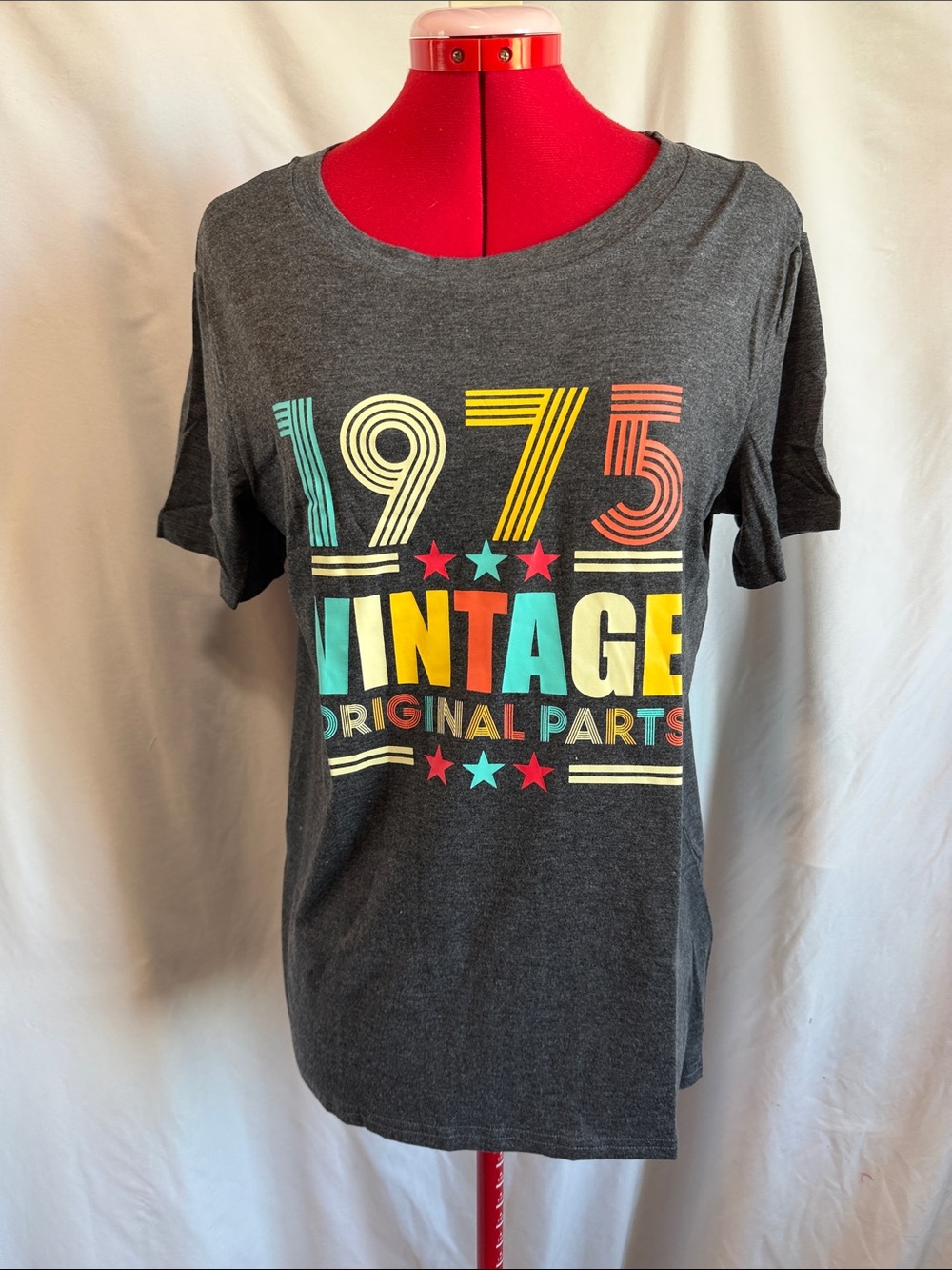 Kids Grey '1975 Vintage' Graphic Tee - Short Sleeve